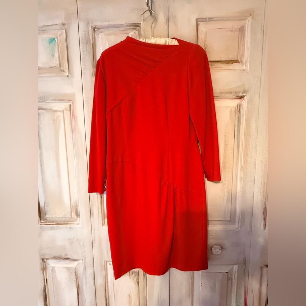 Stunning Vintage Couture Bill Blass Wool  Red Women's Dress